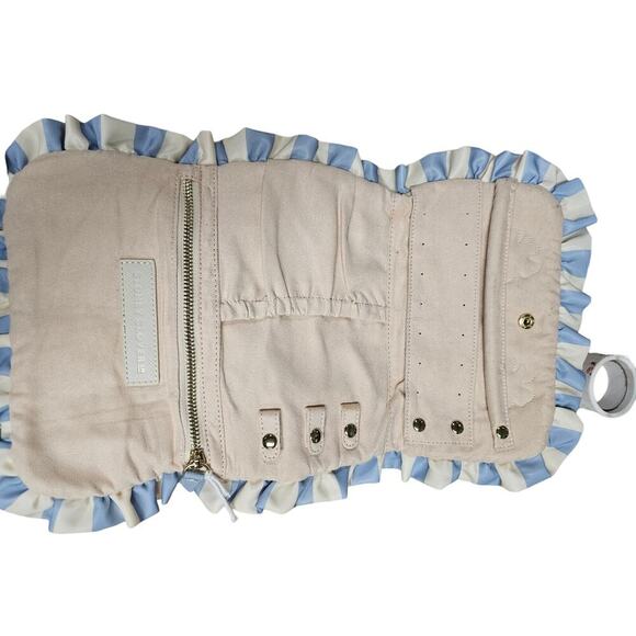 Stoney Clover Lane Personalized ALISA Ruffle Jewelry Roll Blue Strip - Picture 6 of 8